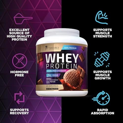 Whey Protein Powder 24g - Chocolate Ice Cream Whey Isolate Protein for Muscle Growth Nature's Nutrition buy supplements canada