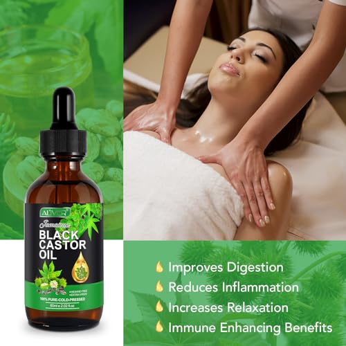 ALIVER Jamaican Black Castor Oil (2 Pack), Jamaican Castor Oil Organic Cold Pressed Unrefined ALIVER buy supplements canada