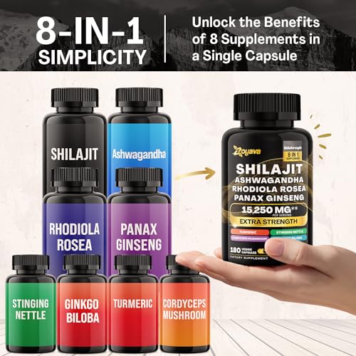 Zoyava Shilajit 9000MG Radiant Health Blend Ashwagandha 2000MG Rhodiola Rosea Zoyava buy supplements canada