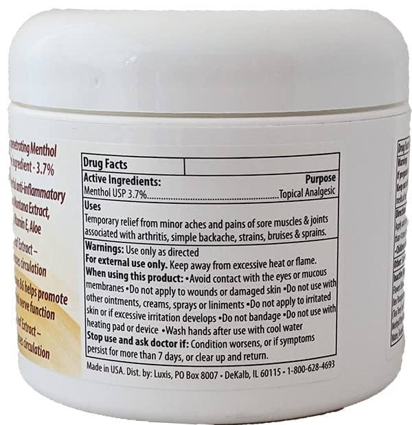Luxis Arnica Pain Relief Cream - Soothing Arnica Combined with Powerful Menthol - Topical analgesic - 3 oz Luxis buy supplements canada