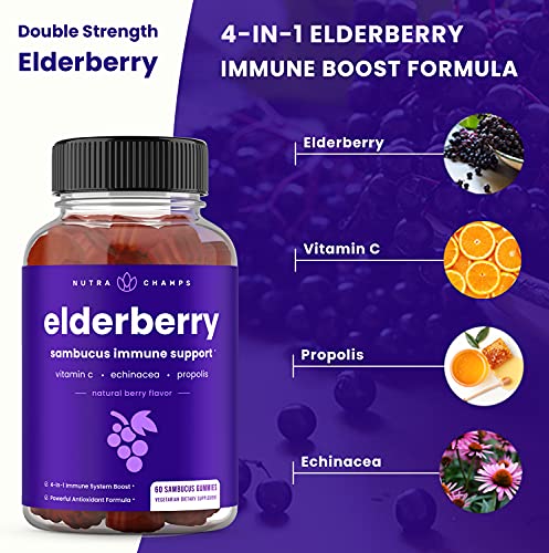 Elderberry Gummies | Sambucus Elderberry Gummies for Adults & Kids | Vitamin C NutraChamps buy supplements canada