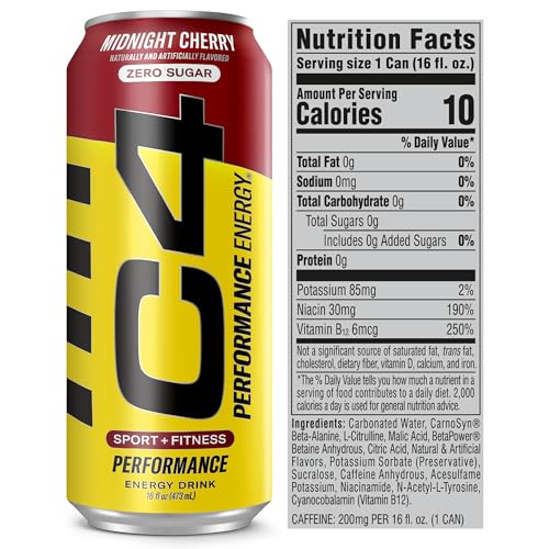 C4 Energy Carbonated Zero Sugar Energy Drink, Pre Workout Drink + Beta Alanine, Midnight Cellucor buy supplements canada