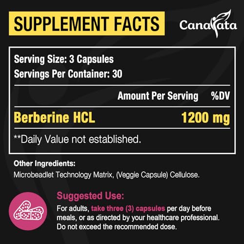 Berberine Supplement 1200mg Berberine HCL - High Bioavailability Microbeadlet Complex Canarata buy supplements canada