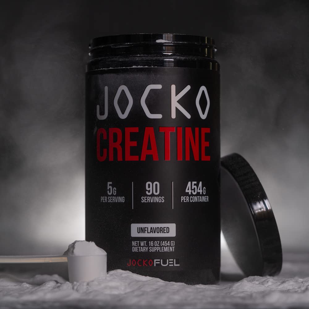 Jocko Fuel Creatine Monohydrate Powder - Creatine for Men & Women, Supplement for Athletic Performance & Muscle Health, 90 Servings 16 oz (Unflavored) (16 OZ JAR) Jocko Fuel buy supplements canada