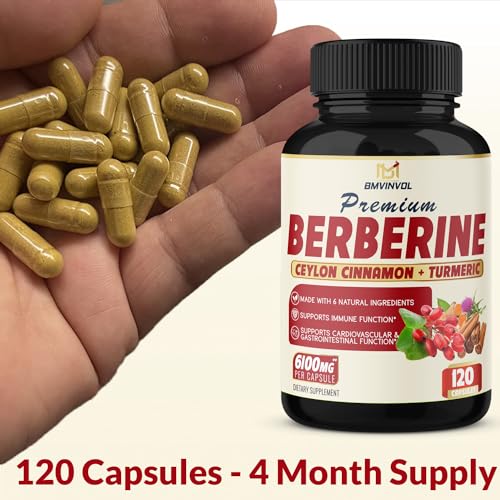 BMVINVOL Premium Berberine HCl 6-in1 Equivalent 6100mg - 120 Capsules - Plus Ceylon BMVINVOL buy supplements canada