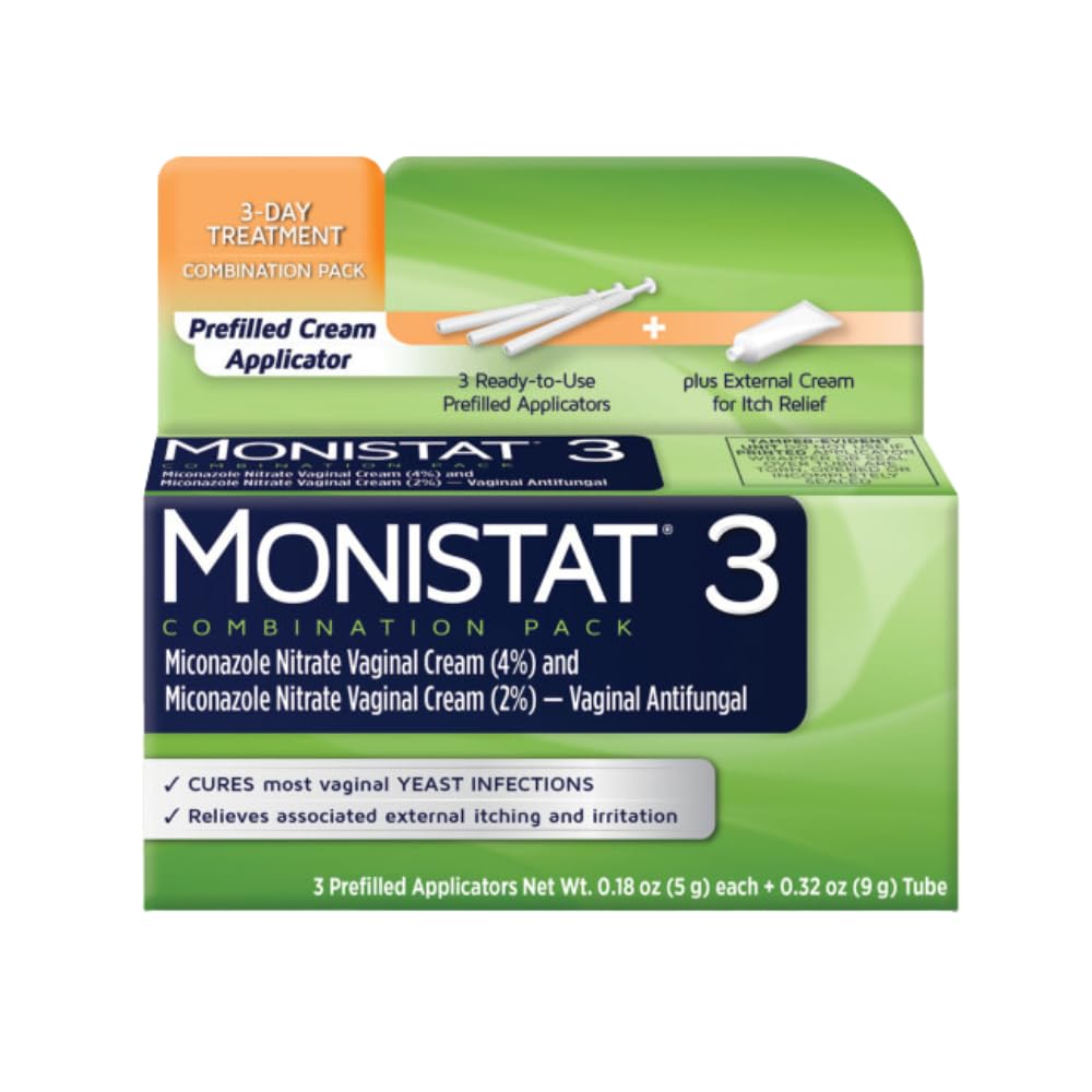 Monistat 3 Vaginal Cream, 3-Day Treatment Combination Pack, 3 Ovule Inserts and External Cream Monistat buy supplements canada