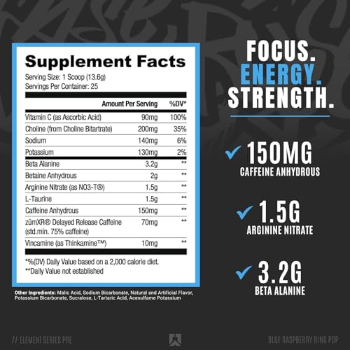 Ryse Element Series Pre-Workout | Everyday Pre-Workout | Beta Alanine, NO3-T Nitrates RYSE Up Supplements buy supplements canada