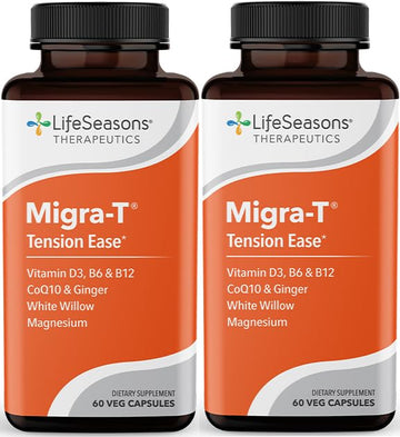LifeSeasons Migra‑T - White Willow Bark, Magnesium, CoQ10 & Ginger - 60 Count (Pack of 2) LifeSeasons buy supplements canada