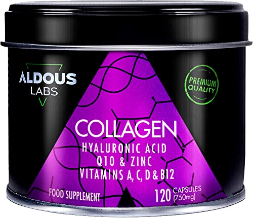 120 Capsules - Collagen with Hyaluronic Acid + Coenzyme Q10 + Vitamin C, A, D and B12 + Zinc Aldous Labs buy supplements canada