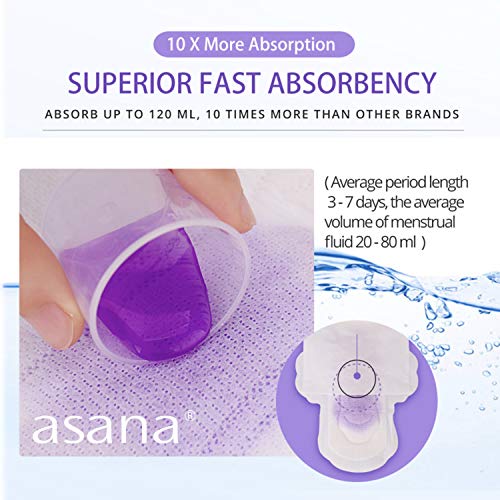 Asana Natural Teen Period Pads Combo Pack (Mini, Mini Long, Liner, and Women Reg - Chlorine Free Asana buy supplements canada