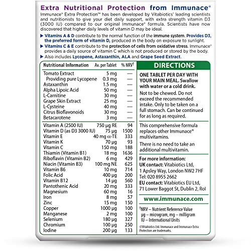 Vitabiotics Immunace Extra Protection Tablets, 30 count Immunace buy supplements canada