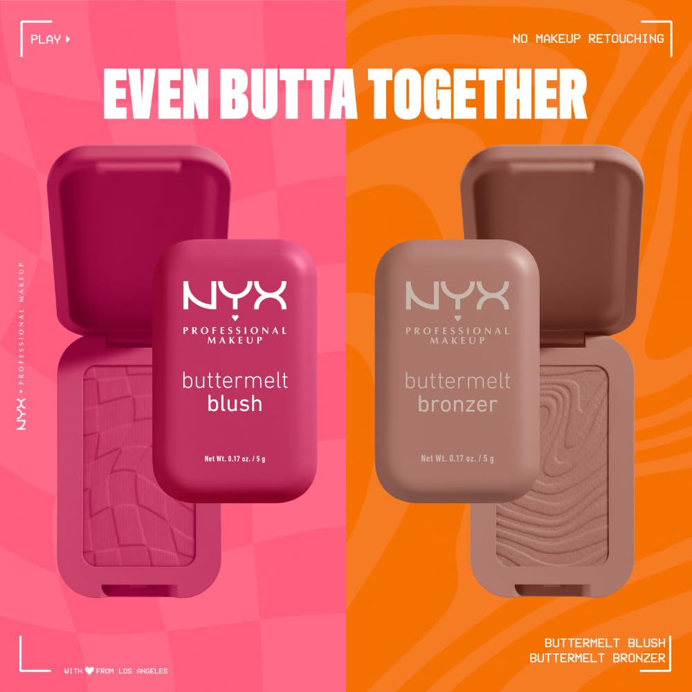NYX PROFESSIONAL MAKEUP Buttermelt Powder Blush, Fade and Transfer-Resistant Blush, Up to 12HR Make Up Wear, Vegan Formula - For The Butta NYX PROFESSIONAL MAKEUP buy supplements canada