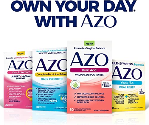 AZO Boric Acid Vaginal Suppositories (30 Count) + Complete Feminine Balance Daily Probiotics for Women AZO buy supplements canada