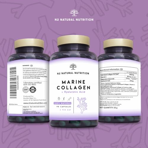 Marine Collagen with Hyaluronic Acid for Skin Care, Hair Care, Joints. Magnesium, Vitamin C. Hydrolysed Collagen Supplements N2 Natural Nutrition buy supplements canada