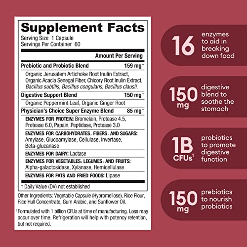 Physician's CHOICE Digestive Enzymes - Multi Enzymes, Organic Prebiotics & Probiotics Physician's CHOICE buy supplements canada