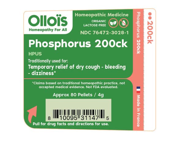 OLLOIS Phosphorus 200ck Organic, Lactose-Free, Kosher Homeopathic Medicine, 80 Pellets (Pack of 3) OLLOÏS buy supplements canada
