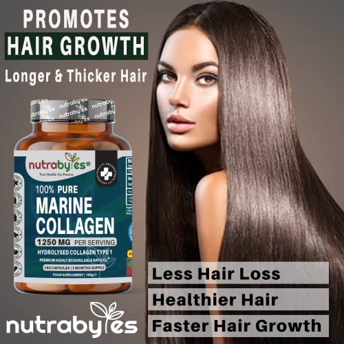 High Strength Marine Collagen Capsules - 1250mg Hydrolysed Collagen Supplement NUTRABYTES buy supplements canada