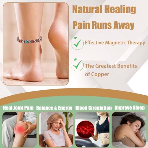 MagVIVACE Copper Anklet for Women for Arthritis and Joint, Magnetic Therapy Ankle Bracelet, Jewelry Gift MagVIVACE buy supplements canada