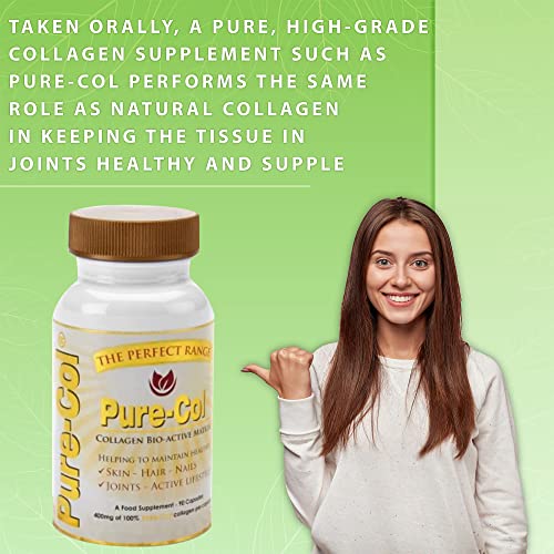 Pure-COL Collagen 90 Capsules 400mg Bio-Active Matrix High Strength Collagen Tablets The Perfect Range buy supplements canada