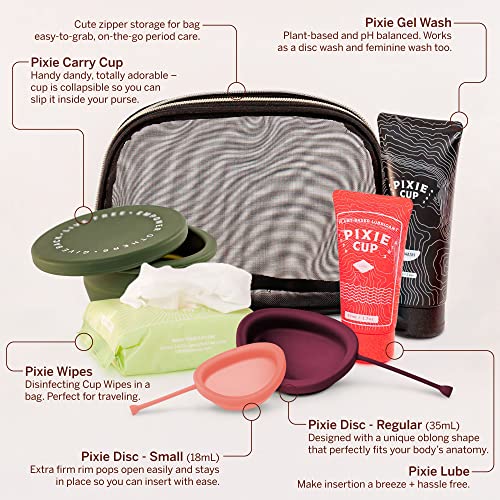 Pixie Menstrual Disc Kit - Best Period Disc Starter Kit - 2 Discs, 20 Wipes, Wash, Lube, Public Restroom Pixie Cup buy supplements canada
