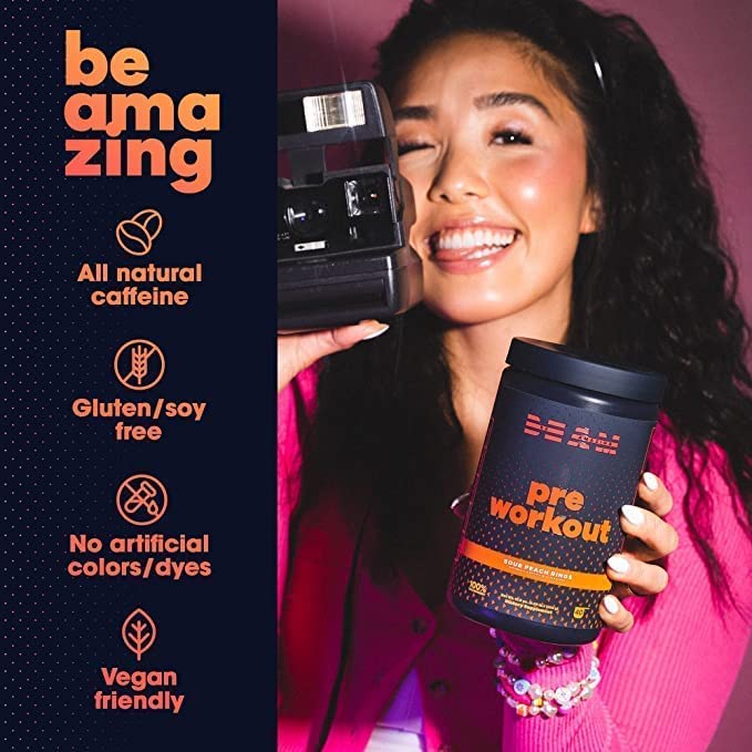 BEAM Pre-Workout Powder | Vegan Energy Booster Powdered Drink with All-Natural BEAM buy supplements canada