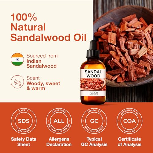 Kukka Sandalwood Essential Oils for Diffuser - 100% Natural Sandalwood Oil - Sandalwood Essential Oil KUKKA essential oils buy supplements canada