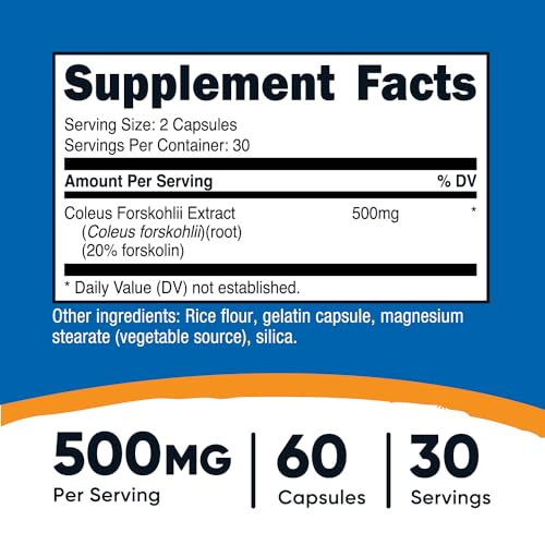 Nutricost Coleus Forskohlii 500mg, 60 Capsules - Maximum Strength Formula Nutricost buy supplements canada