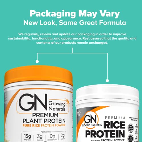 Growing Naturals | Vanilla Rice Powder 15g Plant Protein | 2.8G BCAA, Low-Carb Growing Naturals buy supplements canada