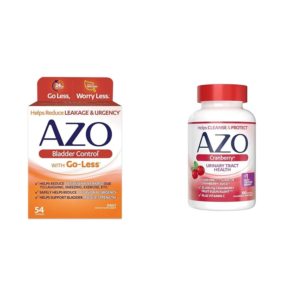 AZO Bladder Control with Go-Less Daily Supplement | Helps Reduce Occasional Urgency & Leakage | 54 Count Cranberry Urinary Tract Health | 100 Softgels AZO buy supplements canada