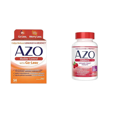 AZO Bladder Control with Go-Less Daily Supplement | Helps Reduce Occasional Urgency & Leakage | 54 Count Cranberry Urinary Tract Health | 100 Softgels AZO buy supplements canada
