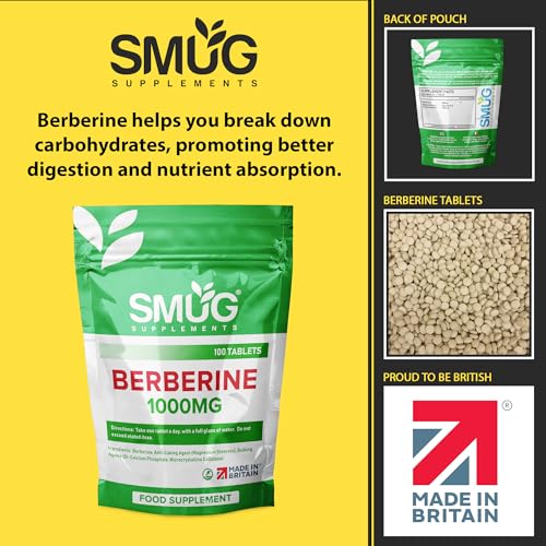 SMUG Supplements Berberine Tablets - 100 High Strength 1000mg Pills - Can Promote SMUG Supplements buy supplements canada