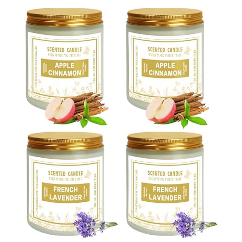 4 Pack Candles for Home Scented, Lavender & Cinnamon Candles Gifts for Women, 28 oz 200H Long zsaltt buy supplements canada