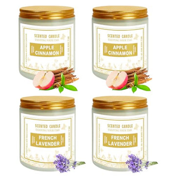 4 Pack Candles for Home Scented, Lavender & Cinnamon Candles Gifts for Women, 28 oz 200H Long zsaltt buy supplements canada