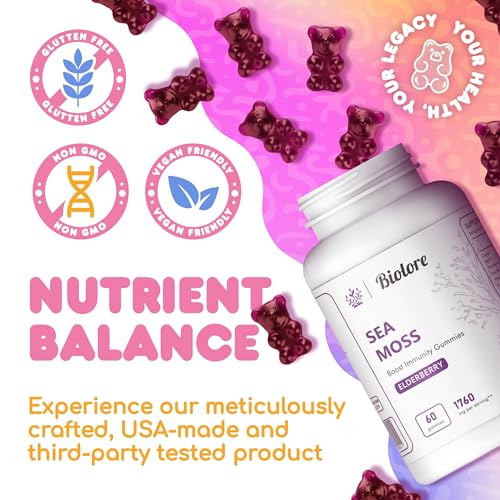 Biolore Sea Moss Gummies with Elderberry, Contains Irish Sea Moss, Organic Extract Biolore buy supplements canada