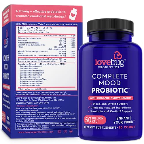 Lovebug Complete Mood Probiotic | 10 Clinically Studied Probiotic Strains & Patented lovebug PROBIOTICS buy supplements canada