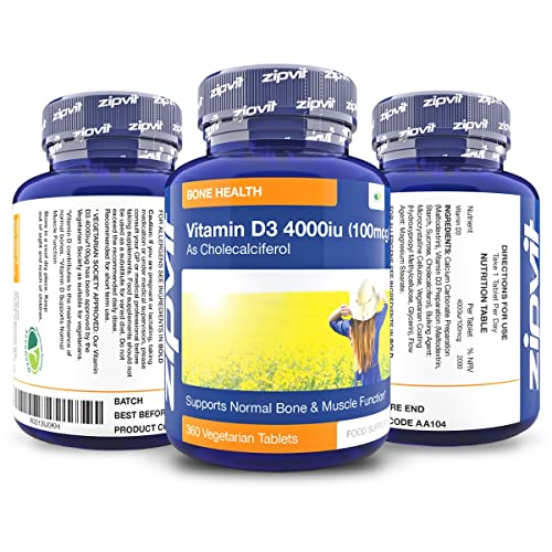 Vitamin D 4000iu 360 Micro Tablets. Vegetarian Society Approved. 12 Months Supply Zipvit buy supplements canada