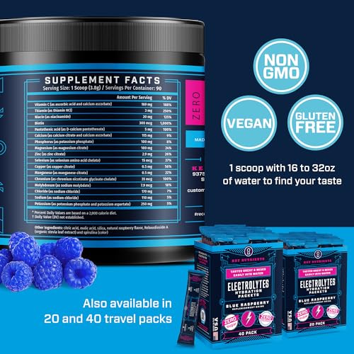 KEY NUTRIENTS Multivitamin Electrolytes Powder No Sugar - Tempting Blue Raspberry KEY NUTRIENTS buy supplements canada