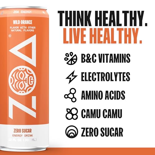 ZOA Energy Drink & ZOA+ Pre-Workout Bundle, Orange Grapefruit and Wild Orange, 12 Fl Oz ZOA buy supplements canada