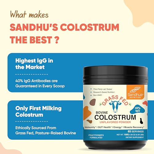 Sandhu's Pure Bovine Colostrum Powder Supplement for Humans |40% IgG Highly Sandhu's buy supplements canada