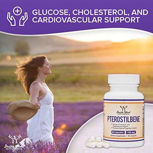 Pterostilbene Supplement 100mg Capsules (Third Party Tested) Manufactured in The USA Double Wood Supplements buy supplements canada