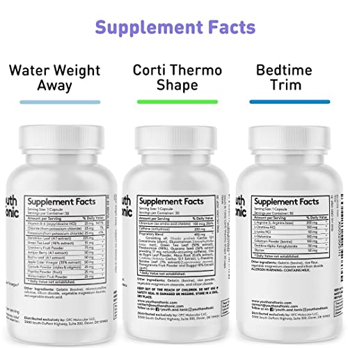Youth & Tonic Shred Sculpt Lean 3 x Diet Pills w Water Weight Away & Cortithermo Shape Youth & Tonic buy supplements canada