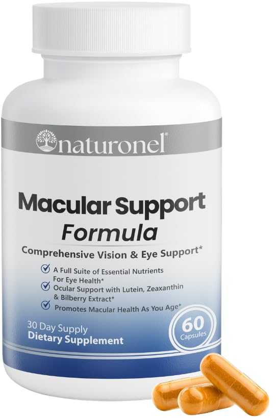 Naturonel Macular Support Formula – Vision & Eye Health with Lutein, Zeaxanthin, Bilberry, Eyebright & Antioxidants | Non-GMO, Made in USA, GMP Certified – 60 Capsules, 30 Day Supply (1) Naturonel buy supplements canada