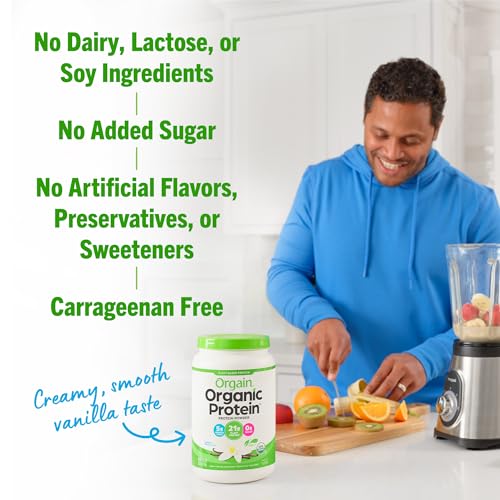 Orgain Organic Vegan Protein Powder, Vanilla Bean - 21g Plant Based Protein, Gluten Free Orgain buy supplements canada