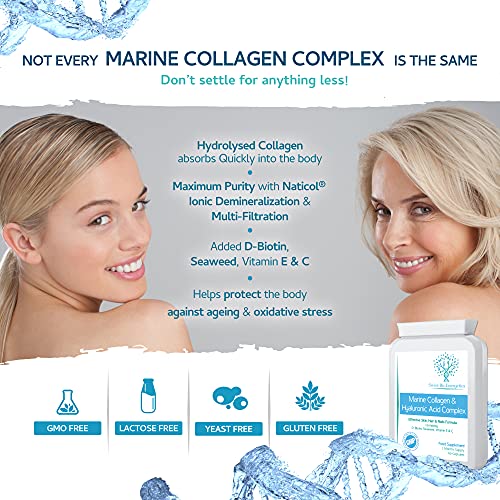 Marine Collagen & Hyaluronic Acid Complex - 60 Capsules - 500mg of Highly Bioavailable Naticol® Hydrolysed Collagen swiss bioenergetics buy supplements canada