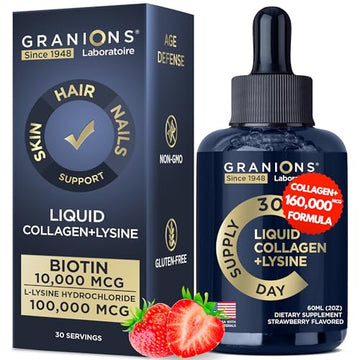 Liquid Collagen Peptides with Biotin and Lysine - Max Hair Skin and Nails Liquid Collagen Granions buy supplements canada