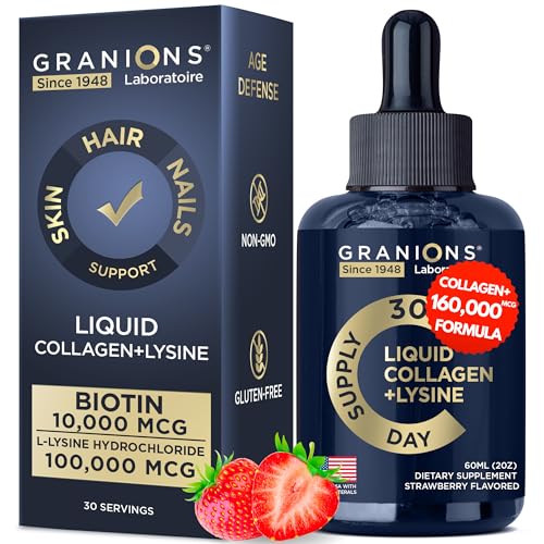 Liquid Collagen Peptides with Biotin and Lysine - Max Hair Skin and Nails Liquid Collagen Granions buy supplements canada