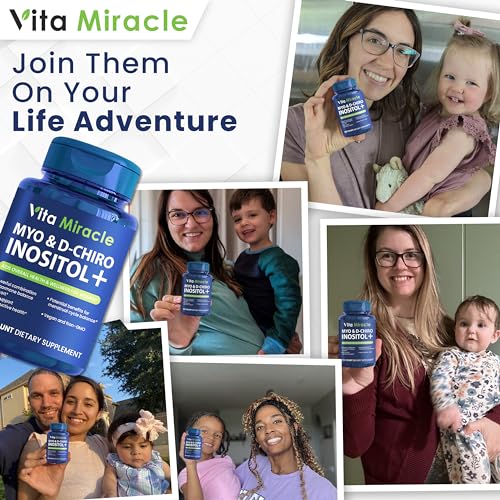 Inositol Supplement Myo-Inositol & D-Chiro Inositol 120 Capsules 2000mg 40:1 Ratio High Vita Miracle buy supplements canada