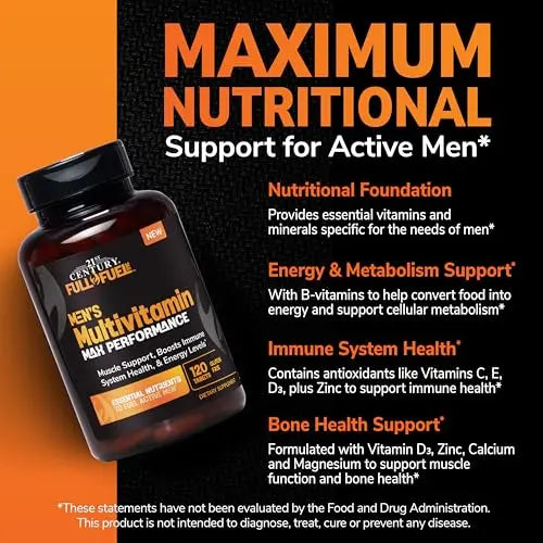 21st Century Full Fuel 365 Active Men’s Multivitamin, 120 Tablets, Daily Vitamins and Minerals for Energy, Muscle Support, Immune Health, No Gluten 21st Century buy supplements canada