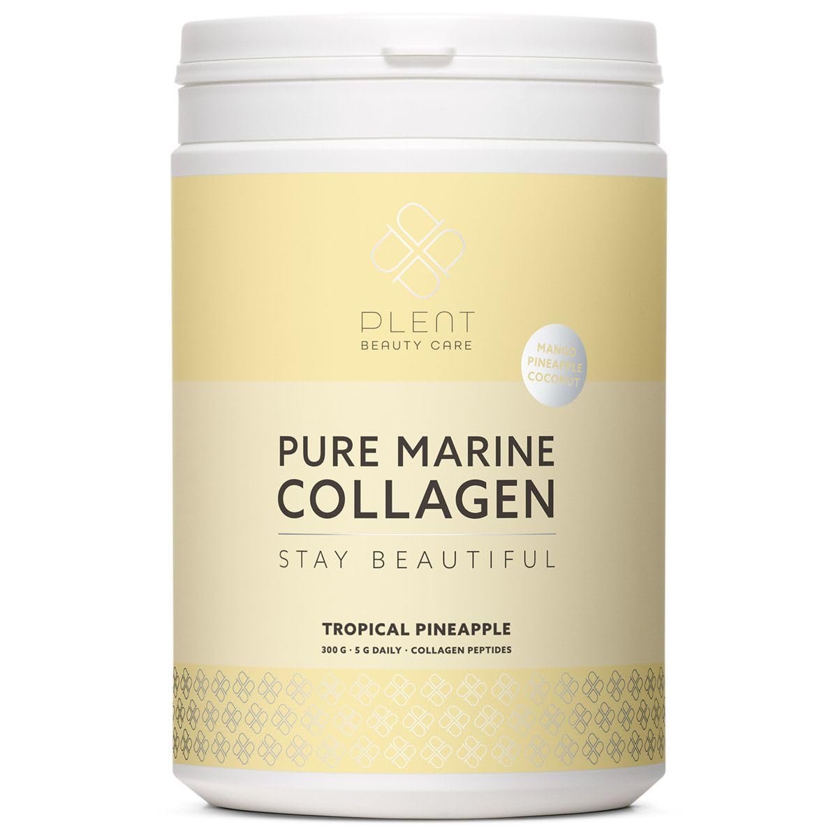 Plent Pure Marine Collagen Tropical Pineapple - Stay Beautiful - 5G Daily - Collagen Peptides - 300g Plent buy supplements canada