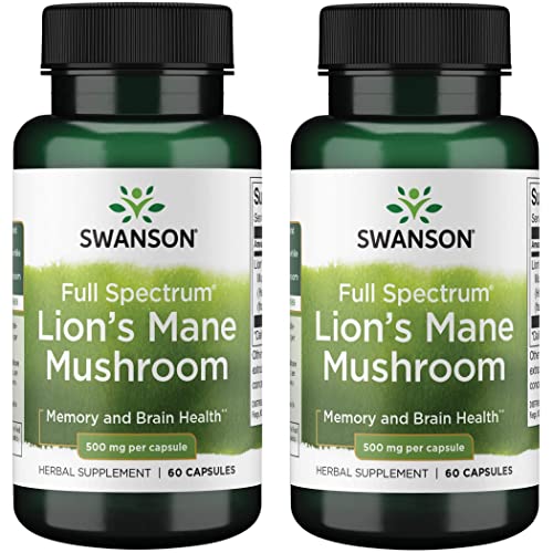 Swanson Lion's Mane Mushroom Capsules - 500 mg Each, 60 Capsules Swanson buy supplements canada